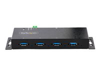 StarTech.com 4-Port Industrial USB 3.0 5Gbps Hub, Rugged USB Hub w/15kV Air/8kV Contact ESD and Surge Protection, DIN/Wall/Desk Mountable USB-A Hub, USB Expansion Hub with Locking Ports - Metal Construction (5G4AINDNP-USB-A-HUB) - Concentrateur (hub) - industriel - 4 x USB 3.2 Gen 1 - de bureau, Montage sur rail DIN, fixation murale 5G4AINDNP-USB-A-HUB