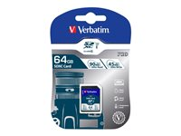 Verbatim PRO - Carte mémoire flash - 64 Go - UHS Class 3 / Class10 - 300x/600x - SDXC UHS-I 47022