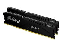 Kingston FURY Beast - DDR5 - kit - 64 Go: 2 x 32 Go - DIMM 288 broches - 6400 MHz / PC5-51200 - CL32 - 1.4 V - mémoire sans tampon - on-die ECC - noir KF564C32BBEK2-64