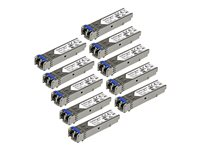 StarTech.com Paquet de 10 modules de transceiver SFP+ à fibre optique GbE - Compatible HP J4859C - Monomode / Multimode LC - 10 km / 550 m - Module transmetteur SFP (mini-GBIC) (équivalent à : HP J4859C) - 1GbE - 1000Base-LX - LC - jusqu'à 10 km - 1310 nm (pack de 10) - pour HPE 1700, 2610, 93XX, Switch XL 10/100/1000; HPE Aruba 2530, 2930F 24, 2930F 48, 5406 J4859C10PKST