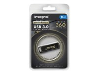 Integral Secure 360 - Clé USB - 16 Go - USB 3.0 - Noir élégant INFD16GB360SEC3.0