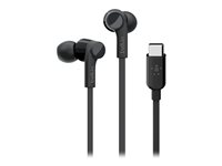 Belkin ROCKSTAR - Écouteurs avec micro - intra-auriculaire - filaire - USB-C - isolation acoustique - noir G3H0002BTBLK