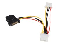 StarTech.com Câble d'alimentation adaptateur SATA vers LP4 avec 2 LP4 supplémentaires - Adaptateur secteur - alimentation interne 4 plots (F) pour alimentation SATA (M) - 15 cm - noir - pour P/N: S25SLOTR, SATSASBP425 LP4SATAFM2L