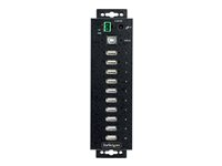 StarTech.com 10-Port Industrial USB 2.0 Hub, Rugged USB Hub w/15kV Air/8kV Contact ESD Level 4 Protection, DIN/Wall/Desk Mountable USB-A Hub, Multiport USB Hub with Locking Ports - Metal Construction (USB210AIND-USB-A-HUB) - Concentrateur (hub) - industriel - 10 x USB 2.0 - de bureau, Montage sur rail DIN, fixation murale - Conformité TAA USB210AIND-USB-A-HUB