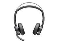 Poly Voyager Focus 2 - Micro-casque - sur-oreille - Bluetooth - sans fil, filaire - Suppresseur de bruit actif - USB-A via adaptateur Bluetooth - noir - Certifié pour Microsoft Teams 76U46AA