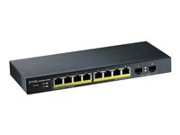 Zyxel GS1900-10HP - Commutateur - intelligent - 8 x 10/100/1000 (PoE+) + 2 x Gigabit SFP - de bureau, fixation murale - PoE+ (77 W) GS1900-10HP-EU0102F