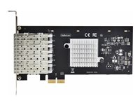 StarTech.com 4-Port GbE SFP Network Card, PCIe 2.0 x2, Intel I350-AM4 4x 1GbE Controller, 1000BASE Copper/Fiber Optic, Quad-Port Gigabit Ethernet NIC, Desktop/Server Backplanes - Windows and Linux Compatible (P041GI-NETWORK-CARD) - Adaptateur réseau - PCIe 2.0 x2 - Gigabit SFP x 4 - noir P041GI-NETWORK-CARD